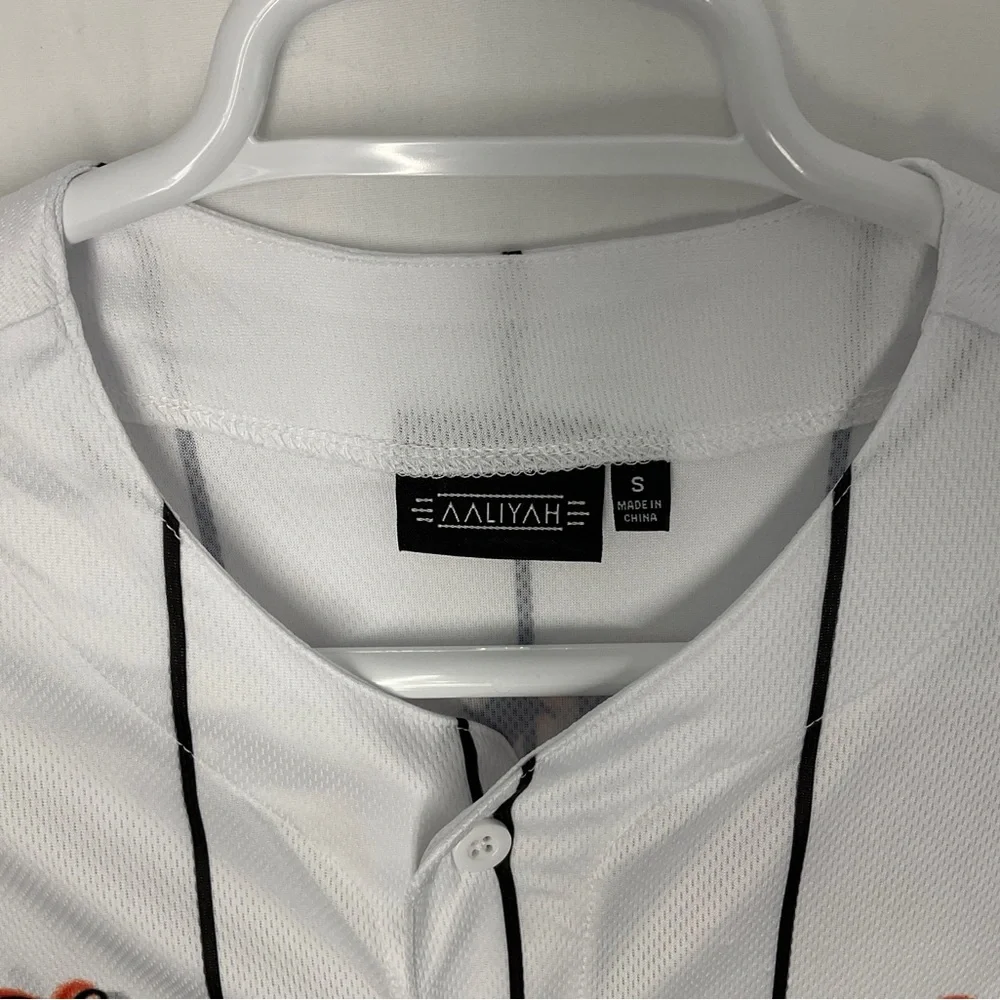 NWOT Unisex Aaliyah Princess of R&B White & Black Short Sleeve Jersey Small - Picture 3 of 5